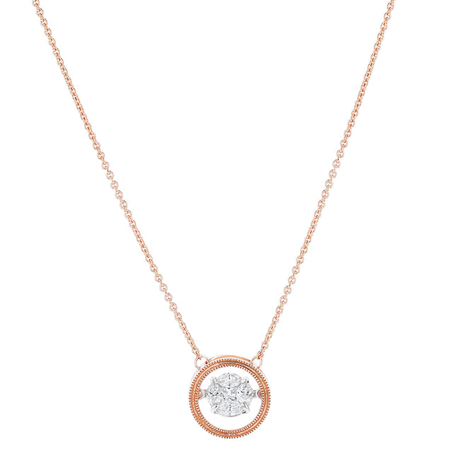 Rumba Dancing Diamond Necklace - 18K Gold | VS Clarity
