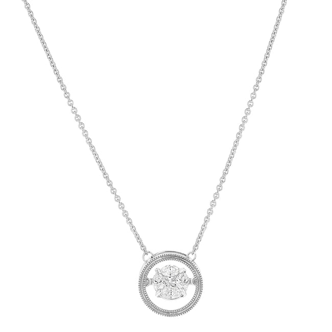 Rumba Dancing Diamond Necklace - 18K Gold | VS Clarity