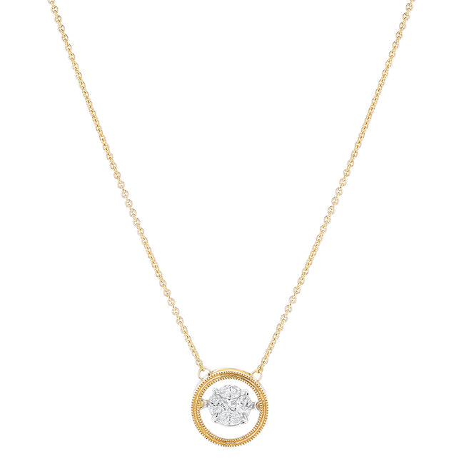 Rumba Dancing Diamond Necklace - 18K Gold | VS Clarity