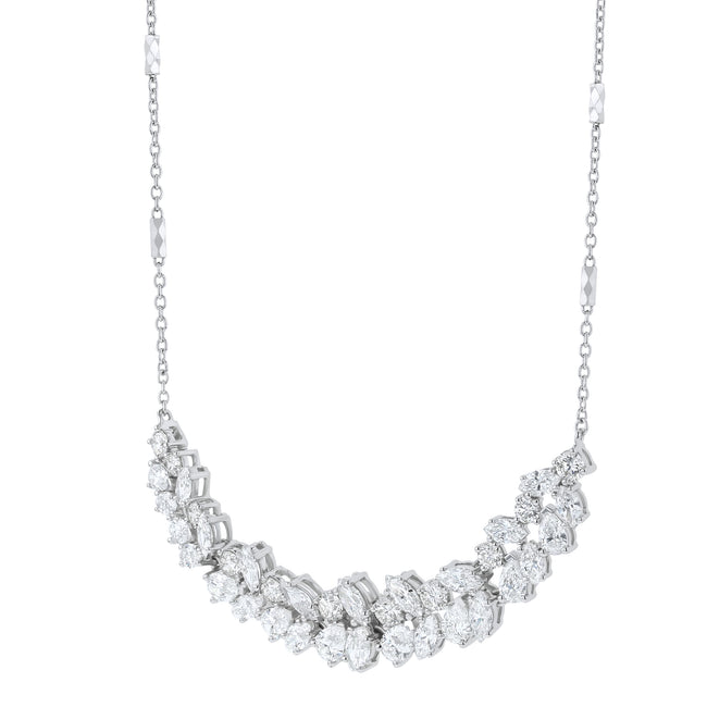 Multi Cut Diamonds Halfway Tennis Necklace - Lab Grown Diamonds | VS Clarity