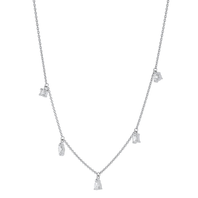 Multi Shape 5 Diamonds Necklace - Lab Grown Diamonds | VS Clarity