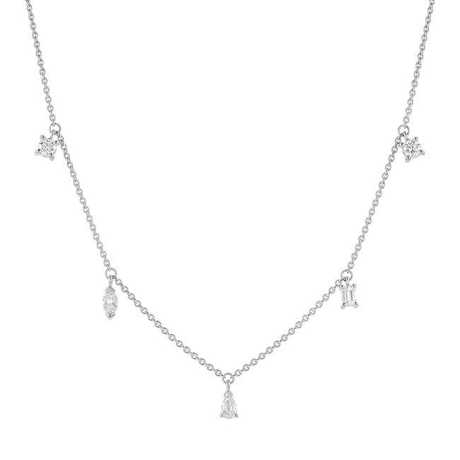 Multi Shape 5 Diamonds Necklace - Lab Grown Diamonds | VS Clarity