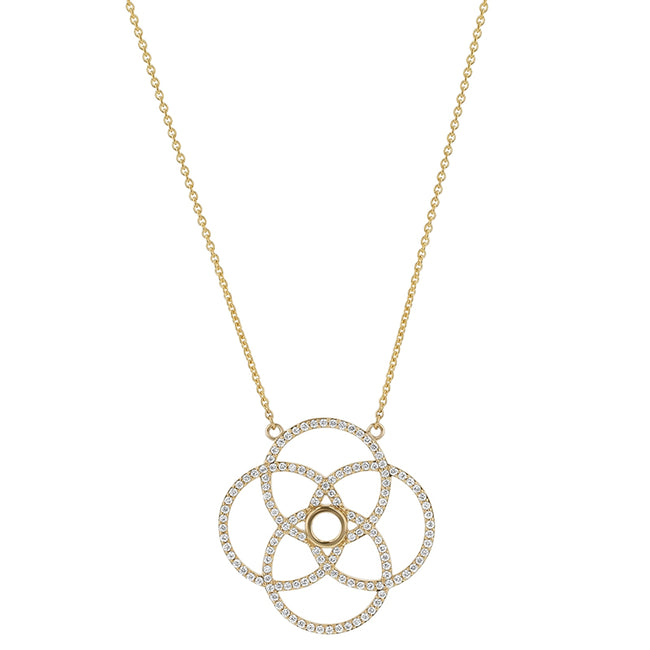 Diamond Ikigai Necklace - 18K Gold | VS Clarity