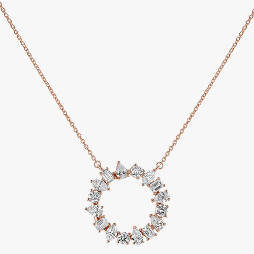 Natural Multi-Color Diamond and White Diamond Necklace
