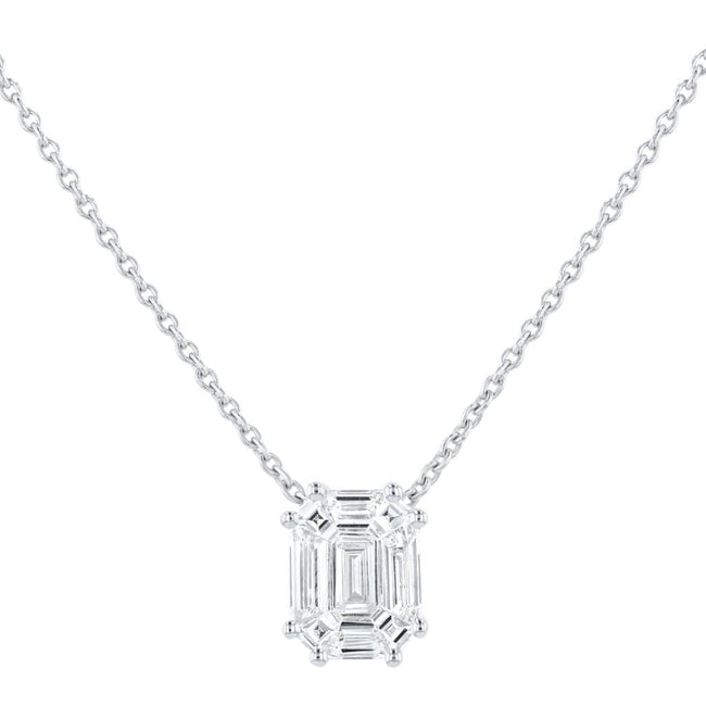Composite Emerald Cut Necklace - 18K Gold | VS Clarity