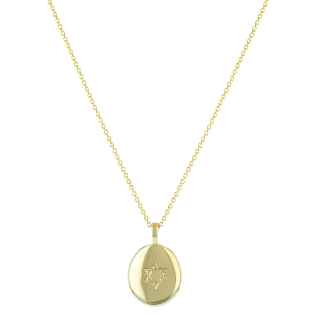 Solid Gold Jewish Star of David Pendant