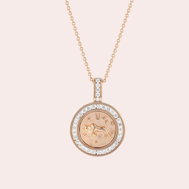 Rose gold capricorn necklace discount