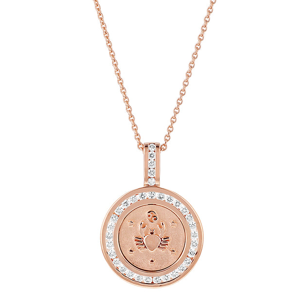 Cancer sign VS Clarity sparkling diamonds 14K 18K Gold