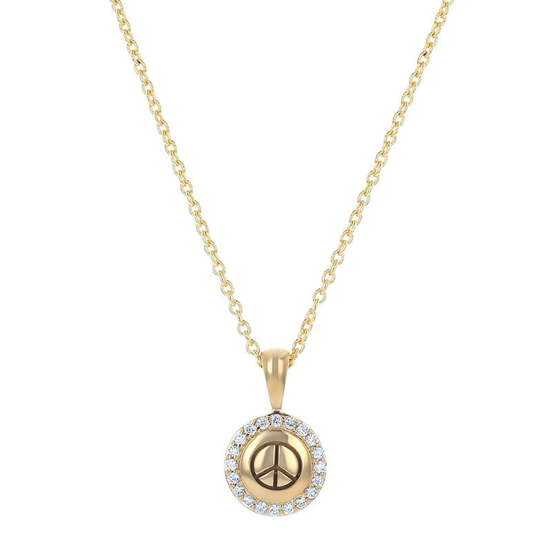 18K Rose Gold Diamond Peace Necklace | Noémie