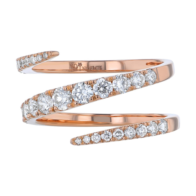 Graduated Diamond Spiral Ring - 18K Gold | VS Clarity