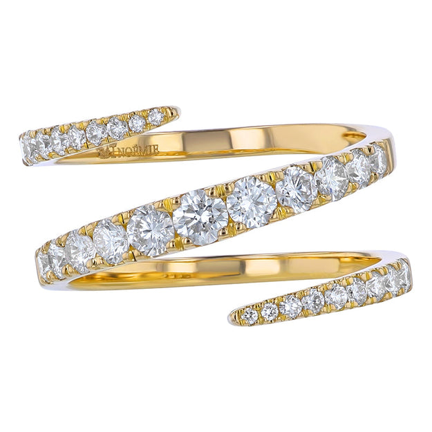 Graduated Diamond Spiral Ring - 18K Gold | VS Clarity Natural Diamonds