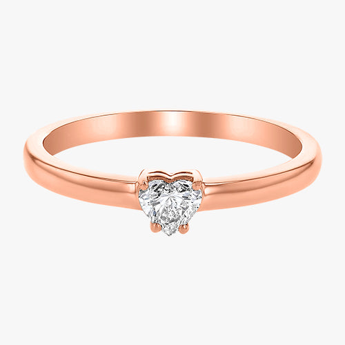 Dainty Heart Rose Quartz Engagement Ring | LUO