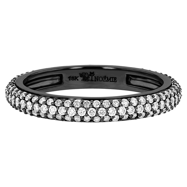 3 Row Pavé White Diamond Ring - 18K Gold | VS Clarity Natural Diamonds