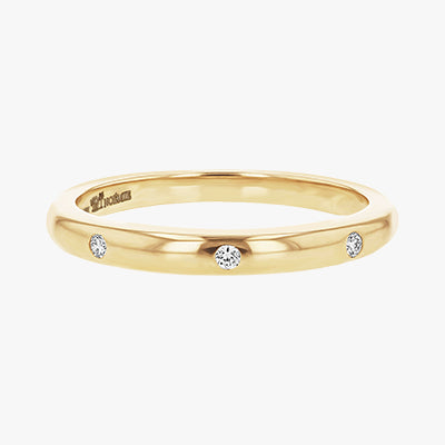 The 3 Diamonds Stacking Ring VS quality stone 18K gold black rose white yellow