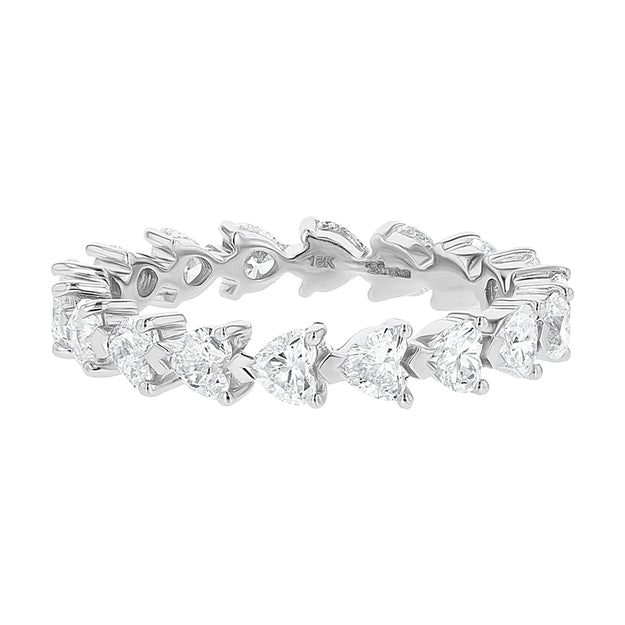 Heart Shaped Diamond Eternity Band Ring VS clarity sparkling diamond 18K 14K Gold