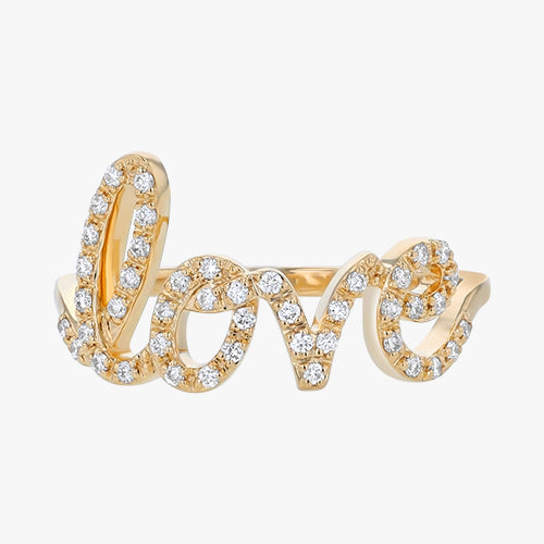 The Diamond Love Ring VS quality diamond 14K 18K gold rose white yellow