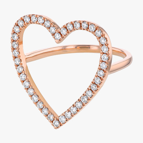 Estate 14kt Heart Diamond Solitaire Engagement Ring 0.45ct – A. Brandt + Son