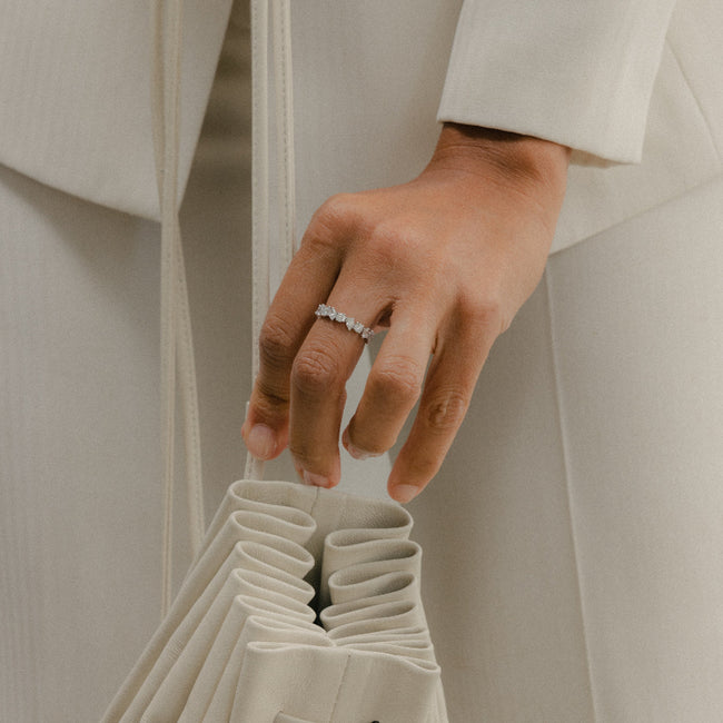 Multi Shape Diamond Eternity Ring - Sterling Silver | VS Clarity Lab Diamonds