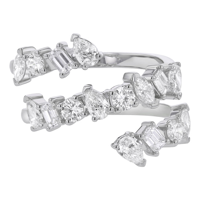 Multi Shape Diamond Spiral Ring - Lab Grown Diamonds | VS Clarity
