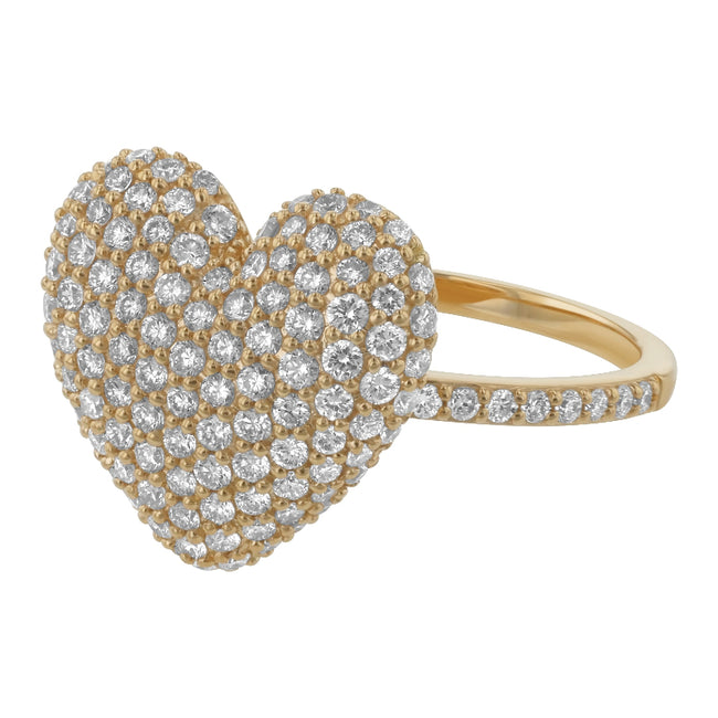 Diamond Heart Pave Ring - 14K Gold | VS Clarity Lab Grown Diamonds