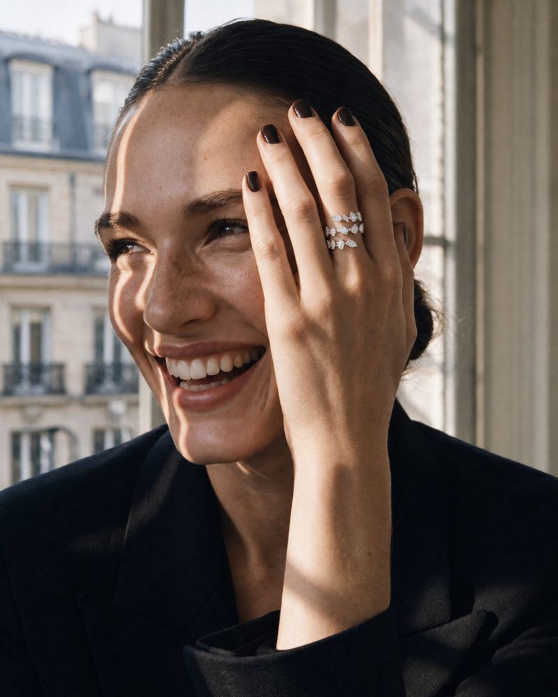 Pear Shaped Diamond Spiral Ring — product image