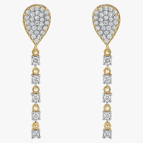 Teardrop Dangle Diamond Earrings - 14K Gold | VS Clarity Lab Grown Diamonds