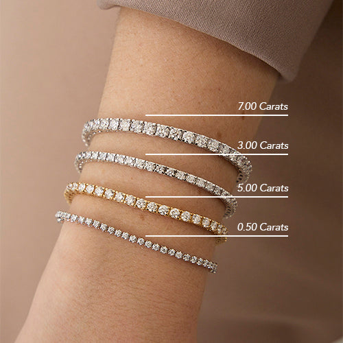 The 5 Carat Diamond Tennis Bracelet VS quality stone 18K gold rose white yellow