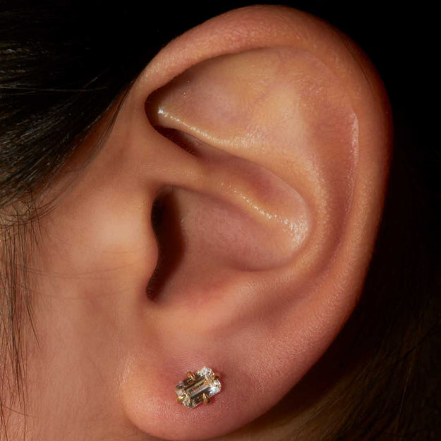 Emerald Diamond Studs