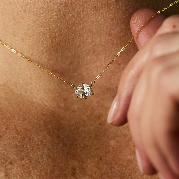Oval Cut Diamond Solitaire Pendant Noémie