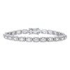 White Gold Baguette and Round Tennis Bracelet - Lab Grown Diamonds | VS Clarity
