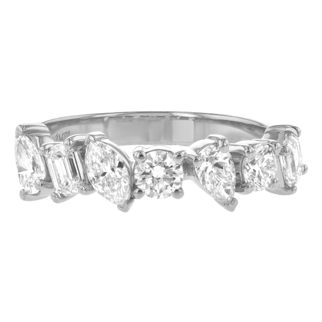 Half Eternity Multi Shape Diamond Ring - Lab Grown Diamonds | VS Clarity