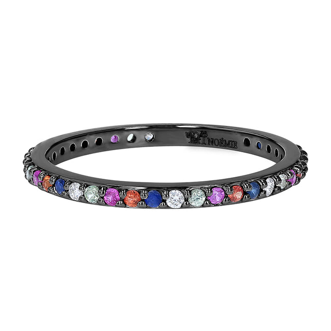 Multi-Color Sapphire Eternity Band Ring - 18K Gold | VS Clarity