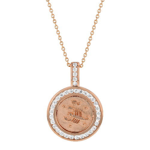 Scorpio sign VS Clarity sparkling diamonds 14K 18K Gold