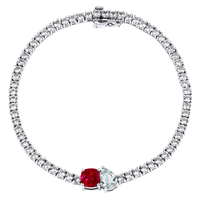 Toi et Moi Birthstone Tennis Bracelet (2 Stones)