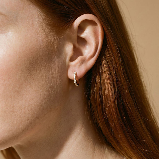 Huggie Earrings - 14K Gold | VS Clarity Lab Grown Diamonds