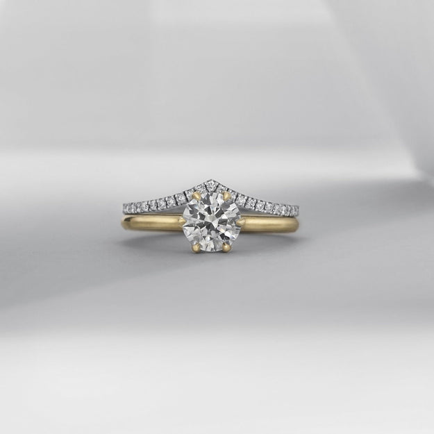 Chispa Sparkle Diamond Engagement Ring Wedding Band Dainty Elegant Sparkle Stackable Yellow Gold