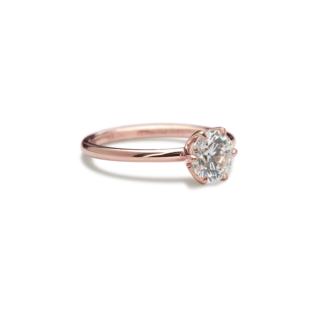 Chispa Sparkle Diamond Engagement Ring Wedding Band Dainty Elegant Sparkle Rose Gold