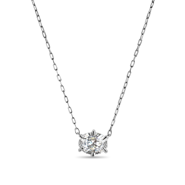 Oval Cut Diamond Solitaire Pendant quality stone 18K gold Rose White Yellow Platinum