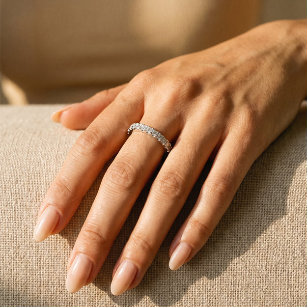 Princess Cut Diamond Eternity Band Ring - 18K Gold | VS Clarity Natural Diamonds