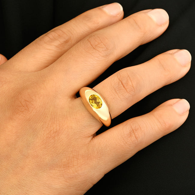 Birthstone Dome Oval Ring