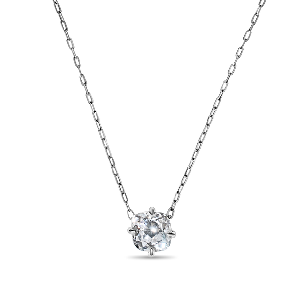 Cushion Cut Diamond Solitaire Pendant Necklace Sparkle Dainty Elegant 4-Prongs White Gold