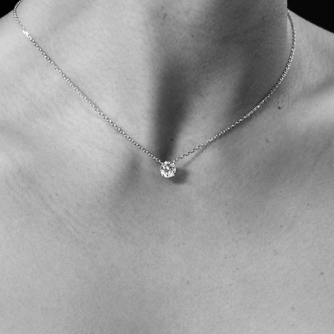 1 Carat Straight Bail Square Princess Cut Solitaire Pendant, Dainty  Minimalist Necklace With Man Made Diamond Silver Chain, Graduation Gift -  Etsy