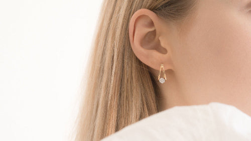 The 1920's Split Hoop Diamond Earrings Vintage Style Fashion Sparkle Classic Yellow Gold VS quality diamond 14K 18K gold