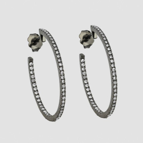 The Large Diamond Hoop Earrings VS quality 14K 18K gold black rose white yellow