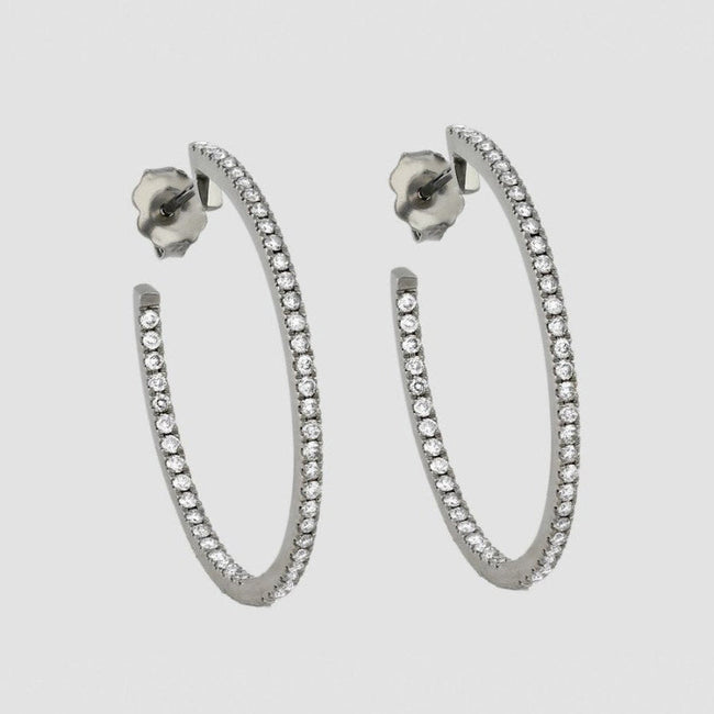 2 Carat Diamond Hoop Earrings - 18K Gold | VS Clarity