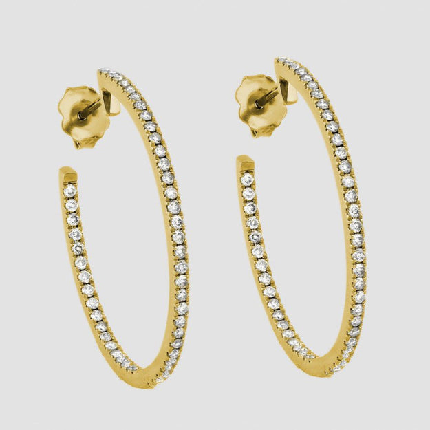 The Large Diamond Hoop Earrings VS quality 14K 18K gold black rose white yellow
