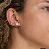Crescent Moon Studs - 18K Gold | VS Clarity