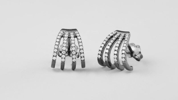 The Hoop Family Diamond Earrings VS quality diamond round 14K 18K gold black rose white yellow