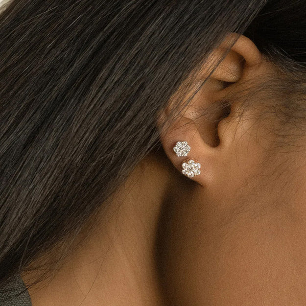 Noémie Flower Diamond Stud Earrings | 0.5ct