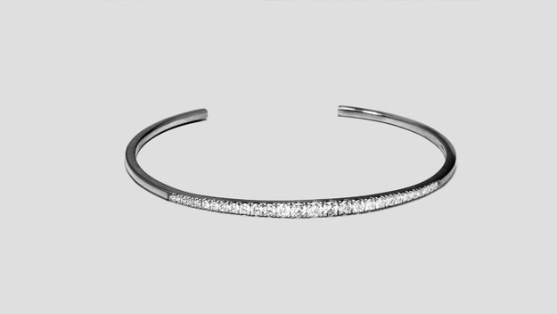 The Graduated Diamond Cuff VS quality stone 14K 18K gold black rose white yellow